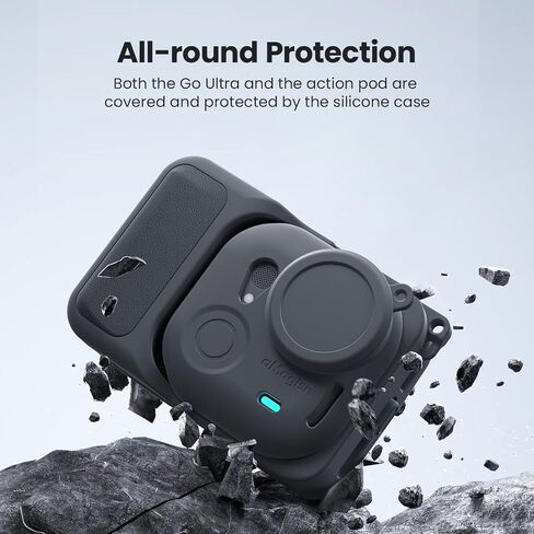 Silicone Cover Set for Insta360 Go Ultra Camera, Anti-Loss Strap/Lanyard/Slicone case for The Action pod/Silicone Cover for The Camera Go Ultra (Black) in Saudi Arabia