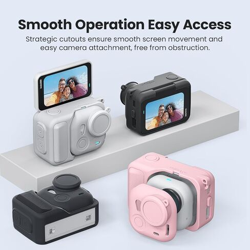 Silicone Cover Set for Insta360 Go Ultra Camera, Anti-Loss Strap/Lanyard/Slicone case for The Action pod/Silicone Cover for The Camera Go Ultra (Black) in Saudi Arabia