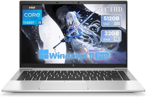 HP ELITEBOOK 840 G8 Business Labtop ، 14 "FHD CAPTOP Computer ، 11th Gen Intel Core I5-1145G7 ، 32 GB RAM ، 512 GB SSD ، لوحة مفاتيح الإضاءة الخلفية ، Windows 11 Pro (متجدد) in Kuwait