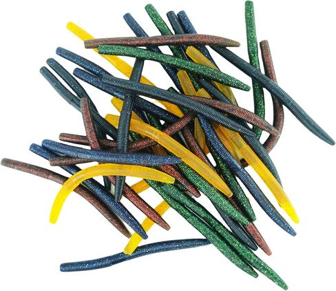 طقم سحر الجهير Wacky Worm: 40pcs 5 "Senko ديدان مع صندوق تخزين | طعوم صيد بطيئة للمياه المالحة في المياه العذبة in Kuwait