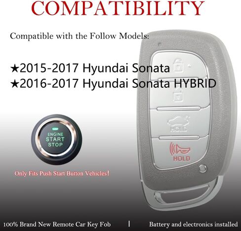 MechanMagic Smart Key Fob Remote Replacement Fits for Hyundai Sonata 2015 2016 2017 Keyless Entry Remote Control (FCC ID:CQOFD00120 PN:95440-C1000,95440-C1000NNA,95440-C1001) in Kuwait