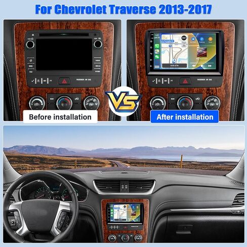 Android 14 Upgrade Car Stereo Radio for Chevy Chevrolet Traverse 2013 2014 2015 2016 2017, 4+64G Wireless Carplay/Android Auto 7" IPS Touchs Sreen GPS Navi Radio Dash Kit WiFi Bluetooth/SWC/FM Camera in Saudi Arabia