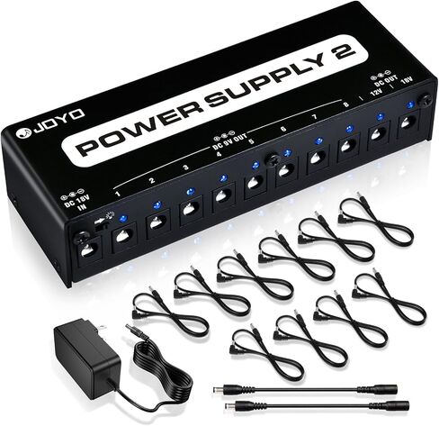 JOYO DC 9V (up to 2A) Guitar Pedal Power Supply 8 Way Daisy Chain Cables Power Adapter for Guitar Bass Effect Pedal Board (JP-03) in Saudi Arabia
