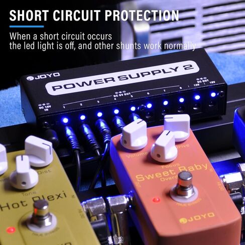 JOYO DC 9V (up to 2A) Guitar Pedal Power Supply 8 Way Daisy Chain Cables Power Adapter for Guitar Bass Effect Pedal Board (JP-03) in Saudi Arabia