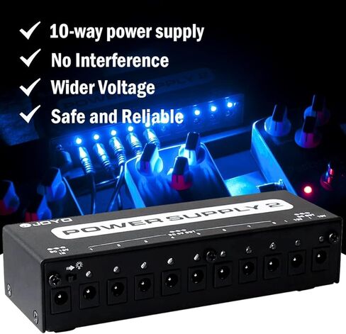 JOYO DC 9V (up to 2A) Guitar Pedal Power Supply 8 Way Daisy Chain Cables Power Adapter for Guitar Bass Effect Pedal Board (JP-03) in Saudi Arabia