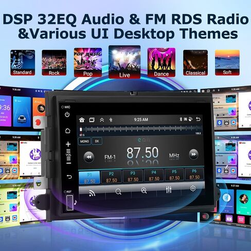 8 Core [4g+64g] Radio for Ford F150 F250 F350 Fusion Edge Explorer ، Android F150 Stereo مع شاشة Carplay/Android Auto/DSP 32 Eq/IPS/SWC/SWC/Bluetooth 5.0/WIFI in Saudi Arabia