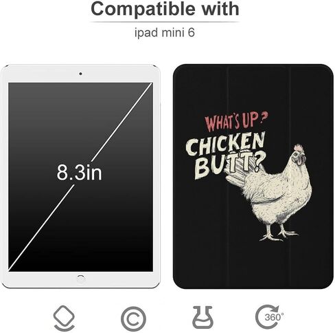 دجاج الدجاجة ما هي العلبة مع حامل القلم رفيع الخفيف الوزن المتوافق مع iPad mini 4/5/6 mini4/5 （7.9in） in Saudi Arabia