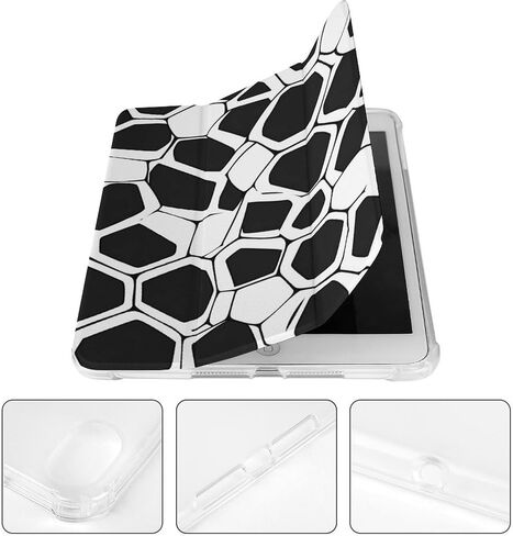 علبة عسل الفسيفساء الأبيض الأسود مع حامل القلم رفيع الوزن ثلاثي الأوزان متوافق مع iPad mini 4/5/6 mini4/5 （7.9in） in Saudi Arabia