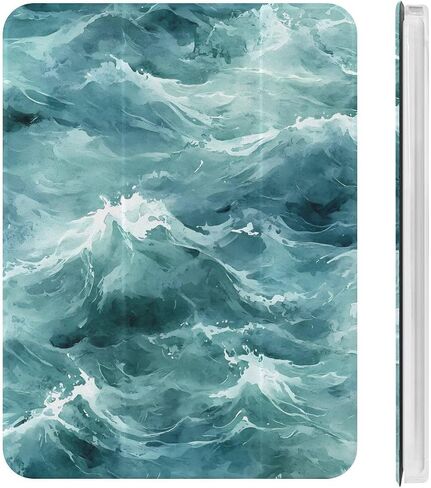 Blue Green Waves Marble Camouflage Case with Pen Holder Slim Lightweight Trifold Stand Compatible with iPad mini 4/5/6 Mini4/5（7.9in） in Saudi Arabia