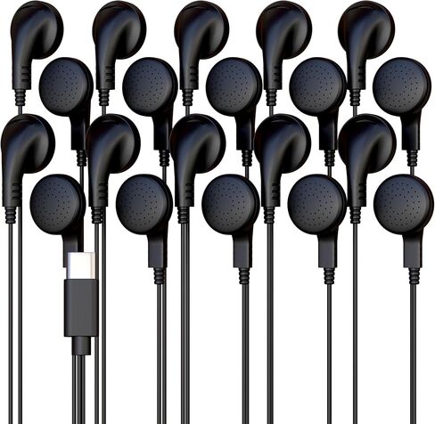 10 عبوات سلكية سلكية ، USB-C ، في الأذن ، متوافقة مع الهاتف ، الكمبيوتر اللوحي ، الكمبيوتر المحمول ، الكمبيوتر للمدرسة ، الفصل عبر الإنترنت ، الاجتماع ، مؤتمر الويب ، الممارسة ، الاختبار ، الأسود in Kuwait