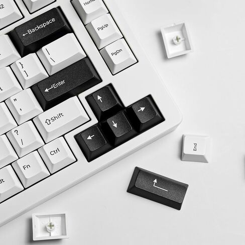 مفاتيح مفاتيح مفاتيح عامة ، مجموعة مفاتيح Keys ، PBT المخصصة ، نمط الحد الأدنى على أبيض على لوحة مفاتيح لوحة مفاتيح لوحة مفاتيح للكرز السوداء ل 61/64/87/104/108 لوحة مفاتيح مفاتيح ميكانيكية Cherry MX (أبيض) in Kuwait