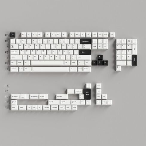 مفاتيح مفاتيح مفاتيح عامة ، مجموعة مفاتيح Keys ، PBT المخصصة ، نمط الحد الأدنى على أبيض على لوحة مفاتيح لوحة مفاتيح لوحة مفاتيح للكرز السوداء ل 61/64/87/104/108 لوحة مفاتيح مفاتيح ميكانيكية Cherry MX (أبيض) in Kuwait