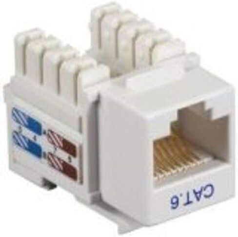 Black Box Cat6J-WH-25PAK Box Cat6 Line Linestone Jack ، White ، 25 pack-25 Pack-1 X RJ-45 female-جهات اتصال مغطاة بالذهب-أبيض in Saudi Arabia