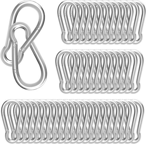 20Pack 4'' Spring Snap Hook, M10 3/8Inch Galvanized Steel Carabiner Clips for Hammock Swing Hammock Gym Outdoor, 770LBS Holding Capacity Metal Spring Clips Link Buckle for Camping Fishing in Saudi Arabia