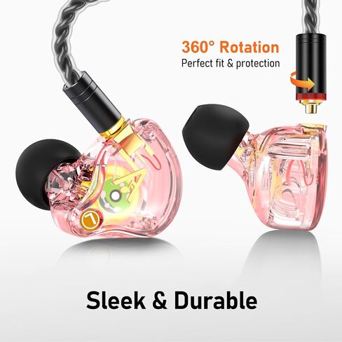 Vibes 202MC USB-C Wired Earbuds - HiFi in Ear Headphones - USBC for iPhone 16/15 - Noise-Isolating Ear Buds w/ Mic - Clear Sound, Deep Bass & Comfort-Fit Earphones - Silver Plated Cord, Carrying Case in Kuwait