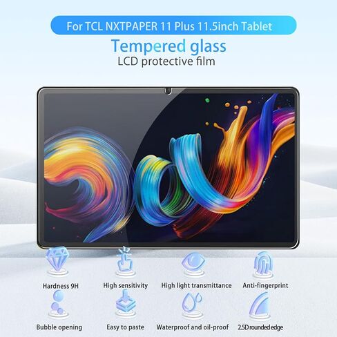 واقي الشاشة لـ TCL NXTPAPER 11 Plus 11.5 بوصة ، الزجاج المقسّر HD ، صلابة 9H ، خدش ، مضاد للأصفر ، واقي فيلم زجاجي مقسى لـ TCL NXTPAPE 11 PLUS [2 Pack] in Kuwait