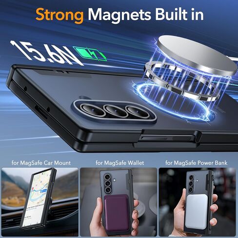 Oneagle Magnetic for Samsung Galaxy Z Fold 7 Case Built in Screen Protector Translucent [Fit for MagSafe] [S Pen Holder Slot] [Hinge Protection] MIL-Grade Shockproof Matte Case for Galaxy Z Fold 7 in Saudi Arabia