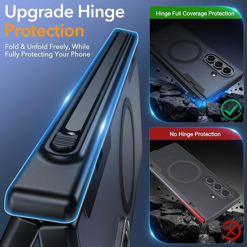 Oneagle Magnetic for Samsung Galaxy Z Fold 7 Case Built in Screen Protector Translucent [Fit for MagSafe] [S Pen Holder Slot] [Hinge Protection] MIL-Grade Shockproof Matte Case for Galaxy Z Fold 7 in Saudi Arabia