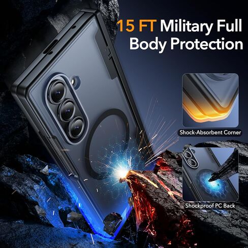 Oneagle Magnetic for Samsung Galaxy Z Fold 7 Case Built in Screen Protector Translucent [Fit for MagSafe] [S Pen Holder Slot] [Hinge Protection] MIL-Grade Shockproof Matte Case for Galaxy Z Fold 7 in Saudi Arabia