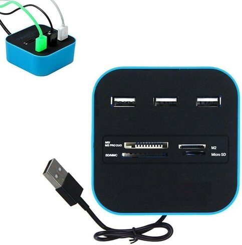 All in One Combo Card Reader for Pen Drive/Cameras/mobiles/PC/Laptop/Notebook/Tablet/or Docking Station/MP3s/PDAs,Color May Vary in Saudi Arabia