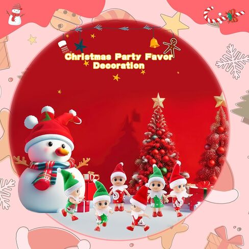 Restroma 12 Pack Mini Christmas Elf Doll Samll Plush Baby Elf Elves Toys for Christmas Party Favor Decoration Accessories, 4 Style in Saudi Arabia