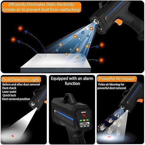 Upgrade Handheld Ionizing Air Gun - Static Eliminator with Adjustable Air Volume, Hook Function for Effective Static Removal - Perfect for Electronics & Industrial Use in Saudi Arabia