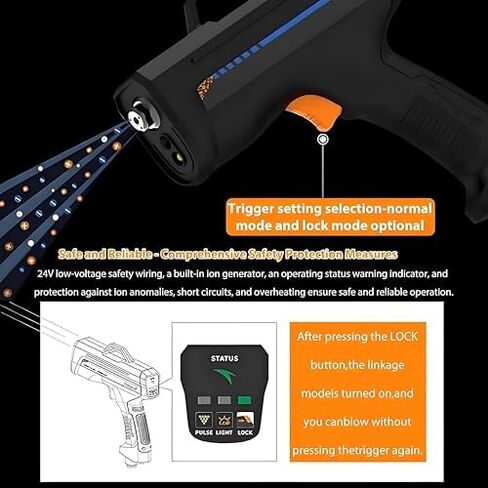 Upgrade Handheld Ionizing Air Gun - Static Eliminator with Adjustable Air Volume, Hook Function for Effective Static Removal - Perfect for Electronics & Industrial Use in Saudi Arabia