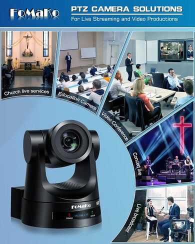 Fomako 20x Optical Zoom Ndi PTZ Camera ، AI Auto-Tracking Gen 3 ، لمسابقات الرقص أو الموسيقى البث المباشر على منصات التواصل الاجتماعي (KN20AX2+M3) in Saudi Arabia