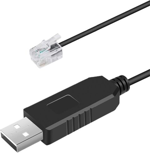 1pc USB RS232 4P4C RJ9 Adapter Serial Converter 6FT 16.4FT Telescope Cable(5m,Black) in Saudi Arabia