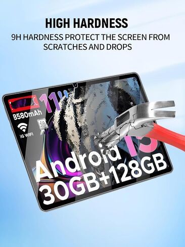 واقي الشاشة لـ Doogee Tab A9 Pro+ Android 15 Tablet 11 Inch ، مضاد للخلع ، فيلم زجاجي مقسّرته 9H يسهل تثبيته ، بدون فقاعة ، عبوة 2 in Kuwait