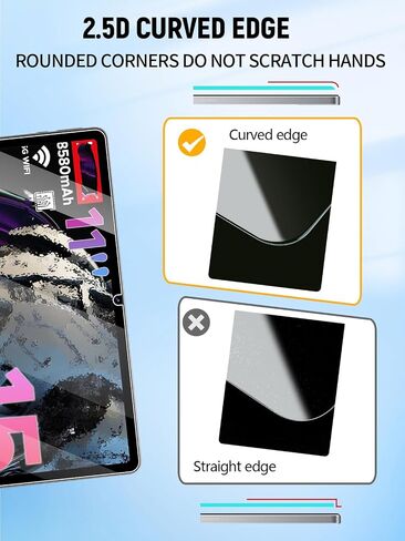 واقي الشاشة لـ Doogee Tab A9 Pro+ Android 15 Tablet 11 Inch ، مضاد للخلع ، فيلم زجاجي مقسّرته 9H يسهل تثبيته ، بدون فقاعة ، عبوة 2 in Kuwait