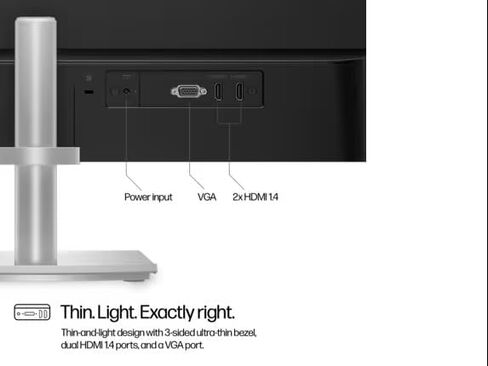 HP Series 5 27 بوصة كاملة HD TILT ضبط سطح المكتب شاشة سطح المكتب 527SH 100 هرتز مضاد للهراء HDMI PANT IPS PANESE EALE EALESAFE 300 NIT يعمل مع Chromebook معتمد ، 94C50AA (متجدد) in Saudi Arabia
