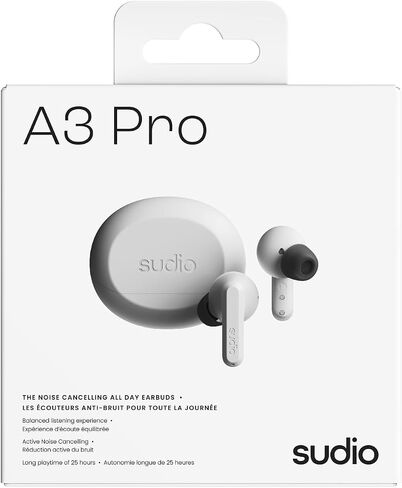Sudio A3 Pro Noise Cancelling Earbuds – 25H Playtime, ANC, Multipoint Bluetooth 5.4, Clear Calls, IPX4 Sweat & Splash Resistant, USB-C Charging, Made from Recycled Plastics (Blue) in Kuwait