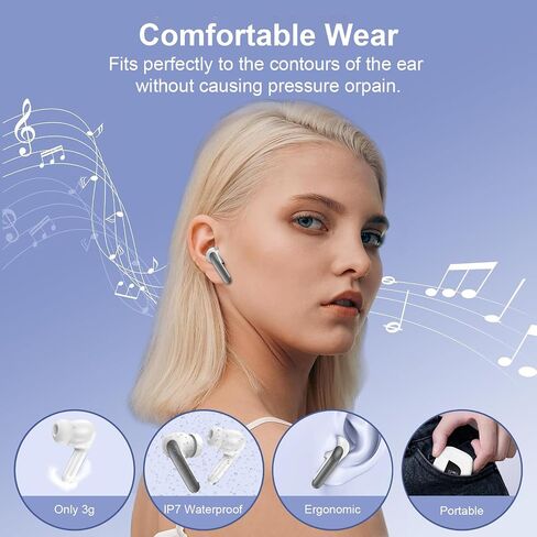 Samsung Earbuds Wireless Bluetooth Ear Buds for Galaxy A17 A16 5G Z Fold7 Z Flip7 FE A36 A56 A26 S25 Ultra, Waterproof Headphones in-Ear Earphones with Mic 48H Earpods with LED Display Charging Case in Kuwait