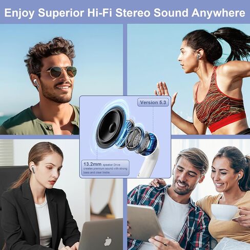 Samsung Earbuds Wireless Bluetooth Ear Buds for Galaxy A17 A16 5G Z Fold7 Z Flip7 FE A36 A56 A26 S25 Ultra, Waterproof Headphones in-Ear Earphones with Mic 48H Earpods with LED Display Charging Case in Kuwait