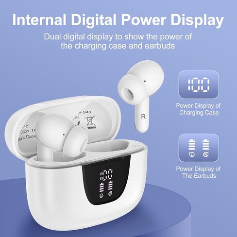 Samsung Earbuds Wireless Bluetooth Ear Buds for Galaxy A17 A16 5G Z Fold7 Z Flip7 FE A36 A56 A26 S25 Ultra, Waterproof Headphones in-Ear Earphones with Mic 48H Earpods with LED Display Charging Case in Kuwait