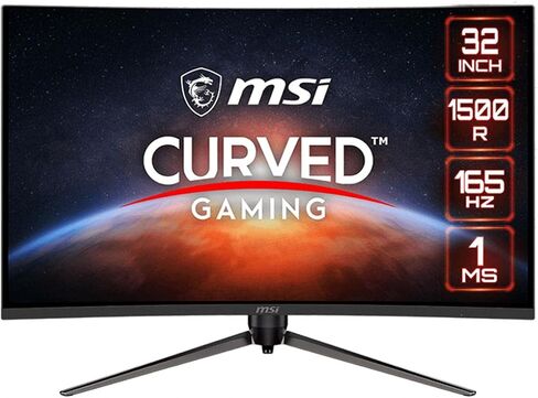 MSI AG321CR ، 32 "Maming Monitor ، 1920 X 1080 (FHD) ، VA ، 165Hz ، FreeSync Premium ، HDR Ready HDMI ، DisplayPort ، Tilt ، Debivel ، Hudge Admable ، Pivot ، Black in Saudi Arabia