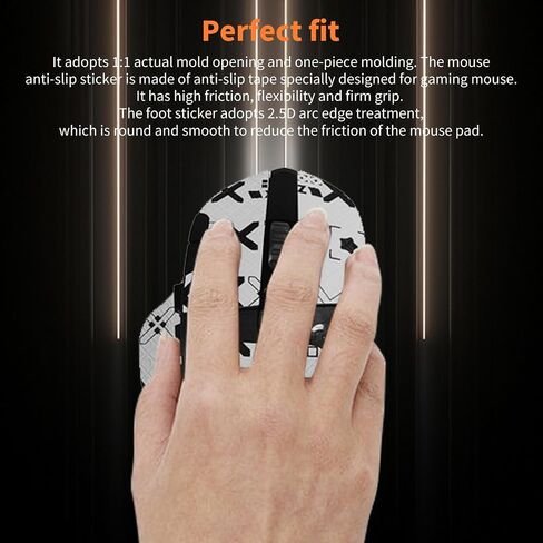 Mouse Grip Tape for Logitech G604 Gaming Mouse, Rounded Curved Edges Mouse Feet Skates,Self-Adhesive PreCut Sweat-Resistant Professional Mice Upgrade Kit(Foot pad + White Mouse Grip Tape) in Saudi Arabia