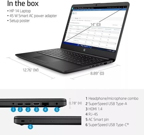 HP 14 "دفق كمبيوتر محمول للطالب والأعمال ، Intel رباعي النواة N4120 ، ذاكرة الوصول العشوائي 16 جيجابايت ، تخزين 256 جيجابايت (128 جيجابايت EMMC+128GB Micro SD) ، Office 365 سنة ، عمر بطارية طويل ، كاميرا الويب HD ، Wi-Fi ، ورب 11 ساعة ، Rose Gold. in Saudi Arabia