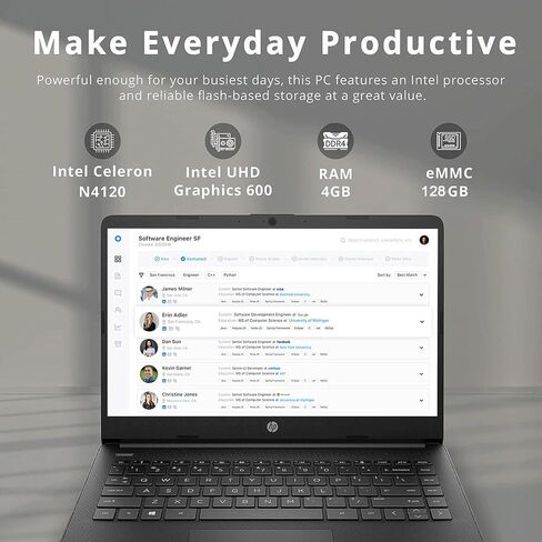 HP 14 "دفق كمبيوتر محمول للطالب والأعمال ، Intel رباعي النواة N4120 ، ذاكرة الوصول العشوائي 16 جيجابايت ، تخزين 256 جيجابايت (128 جيجابايت EMMC+128GB Micro SD) ، Office 365 سنة ، عمر بطارية طويل ، كاميرا الويب HD ، Wi-Fi ، ورب 11 ساعة ، Rose Gold. in Saudi Arabia