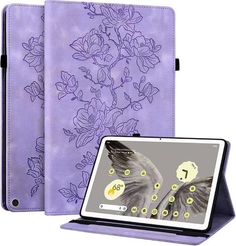 Case for Google Pixel Tablet 11 Inch 2023 Release, Slim PU Leather Folio Cover with Multi-Angle Stand and Pen Holder, Purple in Saudi Arabia