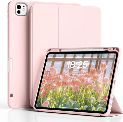 Case for iPad Pro 12.9-inch 2022/2021 (6th/5th Generation), iPad Air 13 Inch (M3/M2,2025/2024) with Pencil Holder|2nd Gen Pencil Charging|Auto Sleep/Wake|Flexible TPU Protective Cover (Gray) in Kuwait