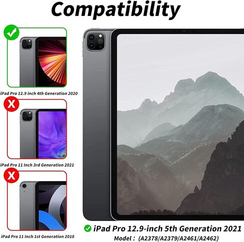 Case for iPad Pro 12.9-inch 2022/2021 (6th/5th Generation), iPad Air 13 Inch (M3/M2,2025/2024) with Pencil Holder|2nd Gen Pencil Charging|Auto Sleep/Wake|Flexible TPU Protective Cover (Gray) in Kuwait