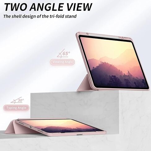 Case for iPad Pro 12.9-inch 2022/2021 (6th/5th Generation), iPad Air 13 Inch (M3/M2,2025/2024) with Pencil Holder|2nd Gen Pencil Charging|Auto Sleep/Wake|Flexible TPU Protective Cover (Gray) in Kuwait