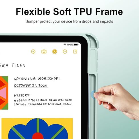 بالنسبة إلى IPAD Pro 11 Inch Case M4 (2024) GEN الخامس ، حالة ذكية واضحة واضحة مع إيقاظ النوم التلقائي والصدمة والإسقاط ، يدعم Pencil Pro و Pencil (USB-C) ، Pink in Kuwait