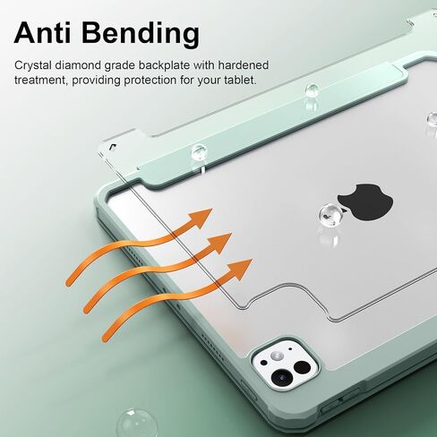 بالنسبة إلى IPAD Pro 11 Inch Case M4 (2024) GEN الخامس ، حالة ذكية واضحة واضحة مع إيقاظ النوم التلقائي والصدمة والإسقاط ، يدعم Pencil Pro و Pencil (USB-C) ، Pink in Kuwait