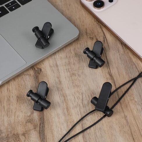 4 Pack Headphone Wire Clips Headset Cord Clips Earbud Cable Clip for Earphone Cable Cord Clamp Hooks Collar Clamp Earphone Winder for Clothing, Fit 0.5-3/2-4mm Headphone Wire in Saudi Arabia