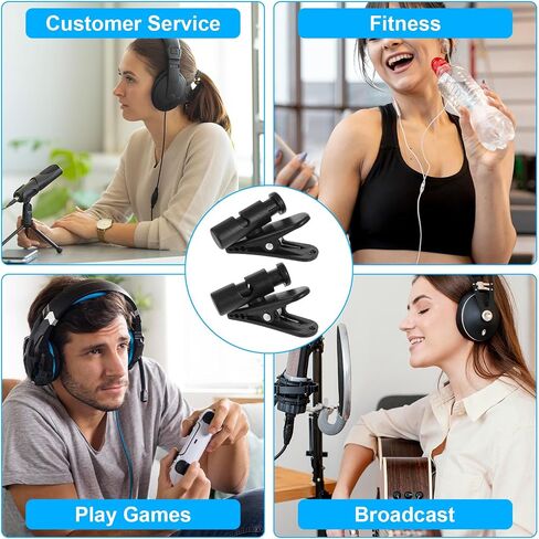 4 Pack Headphone Wire Clips Headset Cord Clips Earbud Cable Clip for Earphone Cable Cord Clamp Hooks Collar Clamp Earphone Winder for Clothing, Fit 0.5-3/2-4mm Headphone Wire in Saudi Arabia