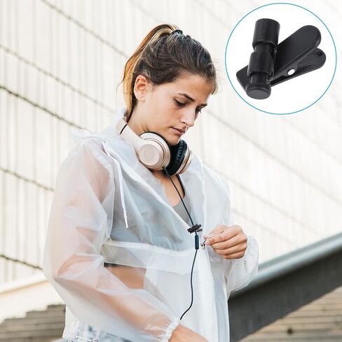 4 Pack Headphone Wire Clips Headset Cord Clips Earbud Cable Clip for Earphone Cable Cord Clamp Hooks Collar Clamp Earphone Winder for Clothing, Fit 0.5-3/2-4mm Headphone Wire in Saudi Arabia