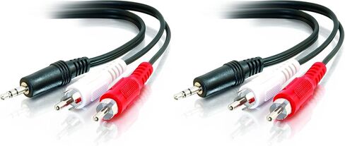 C2G/كابلات للذهاب إلى Legrand - كابل C2G 3.5 مم إلى RCA Y، كابل صوت مقسم Y بطول 6 أقدام RCA، ذكر إلى ذكر 3.5 مم إلى كابل صوت RCA، عدد واحد، C2G 40423 in Kuwait